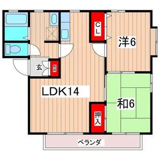 フレグランスクレール B棟【2階】の間取り