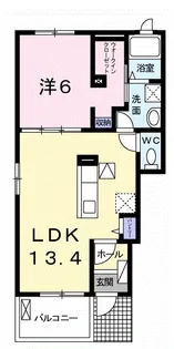 ブランシュ ラフィートA【1階】の間取り
