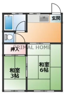 平和荘【2階】の間取り