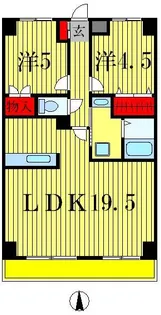 グランディス新八柱【4階】の間取り