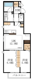 グランディール【3階】の間取り