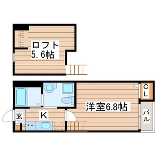 クレアシオン長町南【2階】の間取り