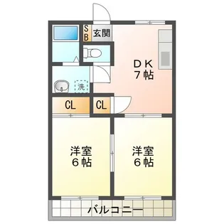 ライブタウンパレス【2階】の間取り