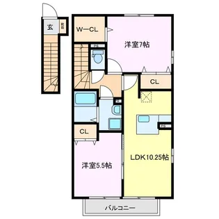 グランドソレーユB棟【2階】の間取り