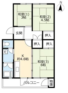 UR醍醐石田【4階】の間取り