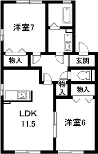 エーデルハイム【1階】の間取り