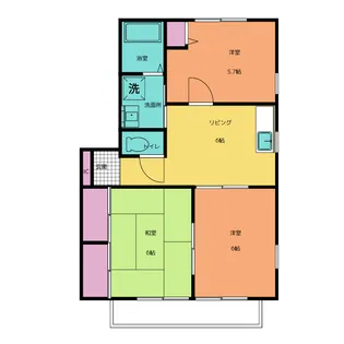 ハイツ丸久A・B【2階】の間取り