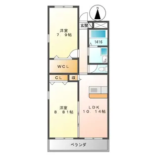 キャッスルヒルズ【1階】の間取り