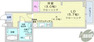 メリディアン多賀城山王 参番館【1階】の間取り