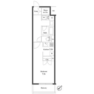 プライマル小石川【3階】の間取り
