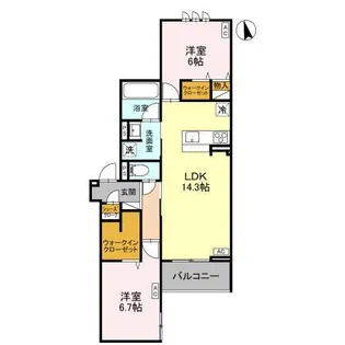 Lugar宿郷【2階】の間取り