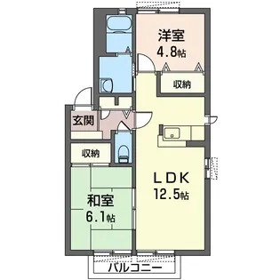 セーブルハイツB(シャーメゾン)【2階】の間取り
