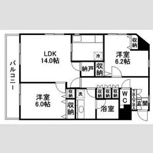 アクアコート【1階】の間取り