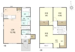 福岡県春日市春日1【一戸建】の間取り
