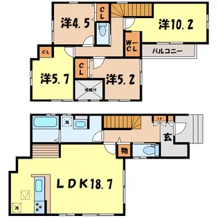 群馬県高崎市芝塚町【一戸建】の間取り