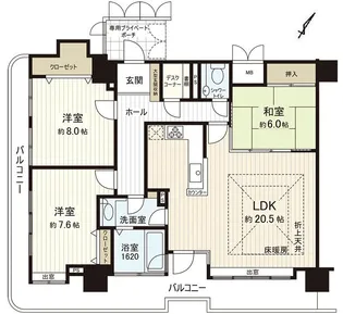 ダイアパレスガレリアシティイーストウイング【10階】の間取り