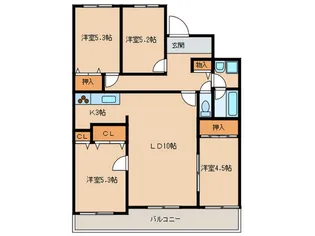 キングスコート豊田下林弐番館【6階】の間取り