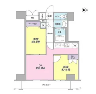 コンフォリア西蒲田【14階】の間取り