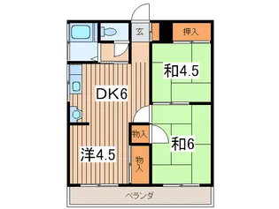 相武ハイツB【2階】の間取り
