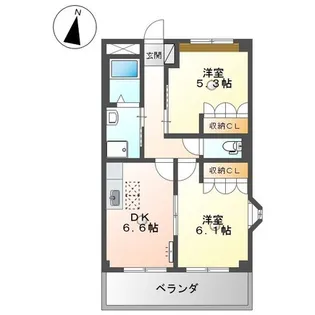 エクセレントウイング【1階】の間取り