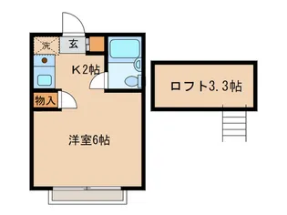 第三通南ハウス【2階】の間取り