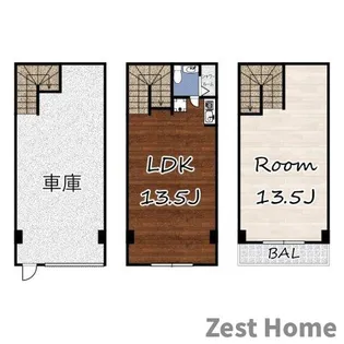 杭瀬南新町ガレージハウスの間取り