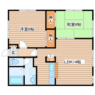 クレスト南仙台I【1階】の間取り