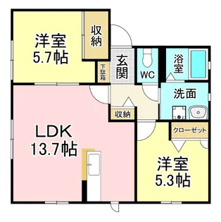 シャーメゾンみち A棟【1階】の間取り