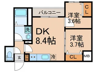D porta wisteria【2階】の間取り