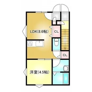 EARL`S COURT下泉【1階】の間取り