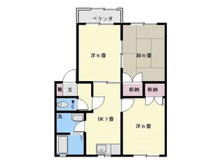 コーポロアール A棟【2階】の間取り