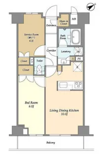 市谷台町坂フロント【5階】の間取り