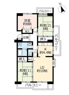 UR奈良青山一丁目【5階】の間取り