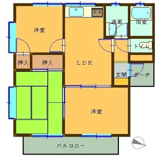 グランドヒル岸宮【1階】の間取り
