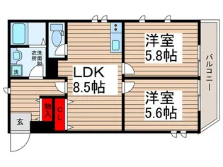 ダイヤモンドクレスト南柏【5階】の間取り