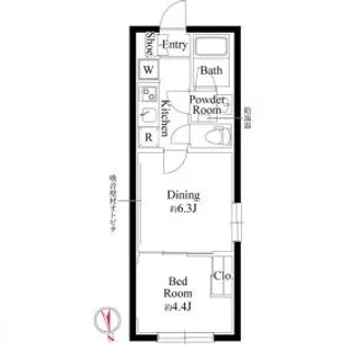 グローリオシェルト池袋V【4階】の間取り
