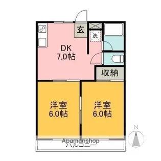 メロータウンI【2階】の間取り