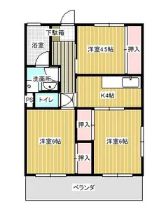 ダイタ伊勢ハイツ【3階】の間取り