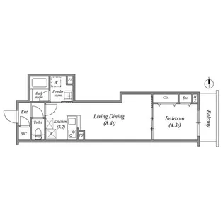 プライムガーデン若木【5階】の間取り