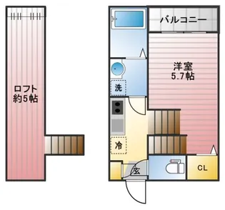 modern palazzo Isahaya Moa【2階】の間取り