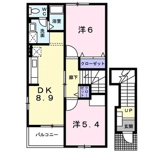 イ-ワイ.サンセット B【2階】の間取り