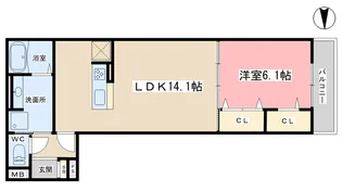 サンフェリーチェB【1階】の間取り