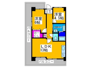サンミドー中もず【3階】の間取り