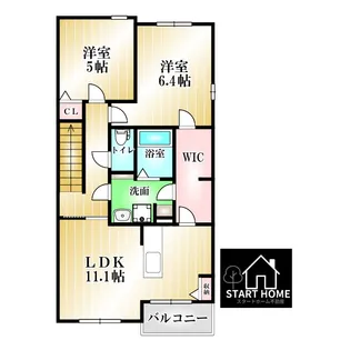 エレガンシア藍住B【2階】の間取り