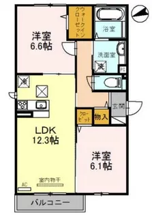 ソレアード加美東【2階】の間取り