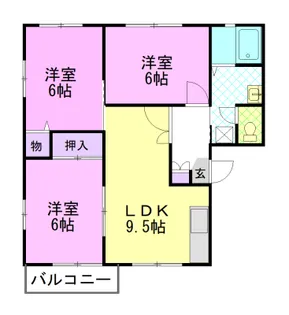 マロニエタウン錦 B棟【1階】の間取り