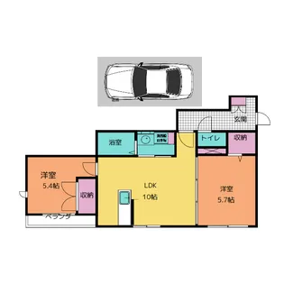 イーリスデュグレイス【2階】の間取り