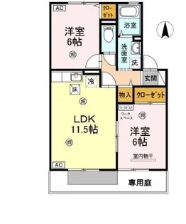 セジュールセゾン【1階】の間取り