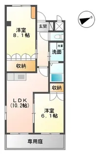 クオーレ佐々【3階】の間取り