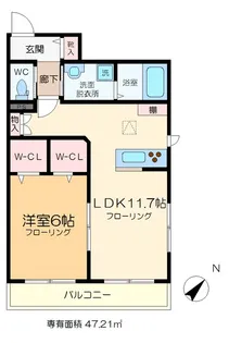 メゾン菩提樹【1階】の間取り